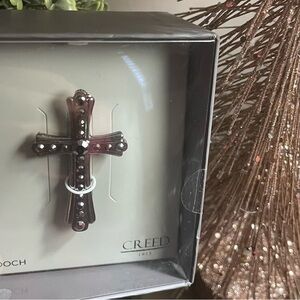 Creed Elegant Black Cross Brooch